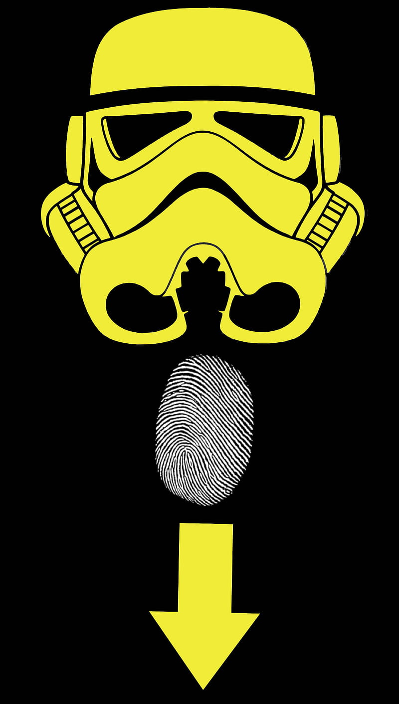 Stormtrooper Fingerp, fingerprint, starwars, storm, trooper, yellow, HD phone wallpaper