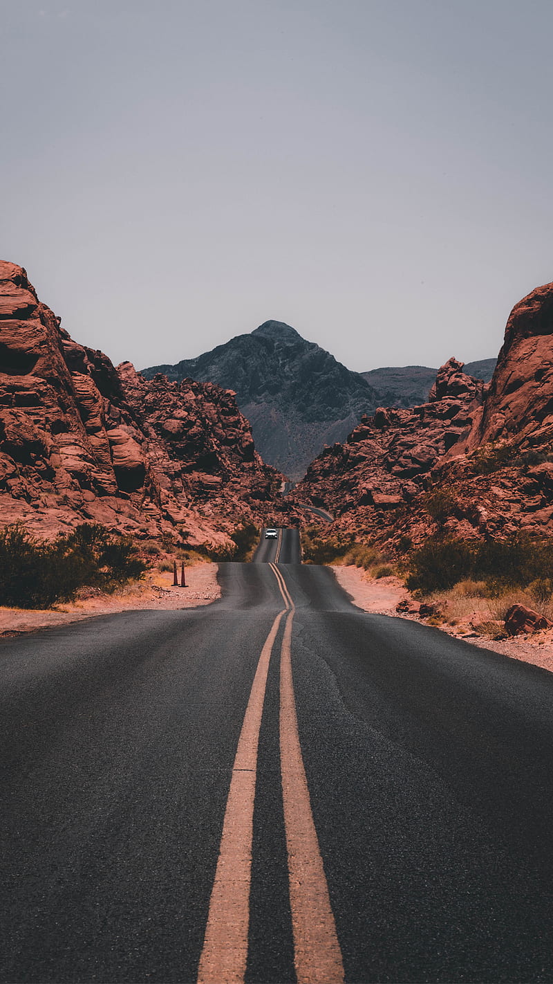 mountains, highway, desert, road, landscape, HD phone wallpaper