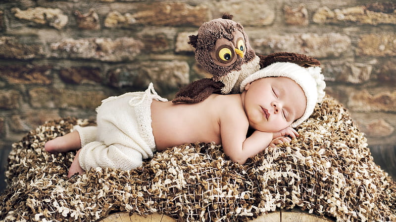 Cute Baby Sleeping With Doll Cute, HD wallpaper