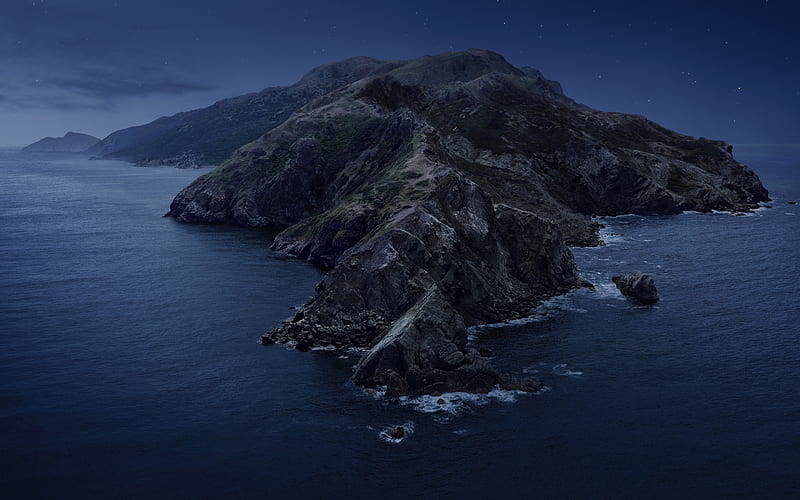 Santa Catalina Island, night, Pacific Ocean, beautiful island, cape, coast, California, USA, HD wallpaper