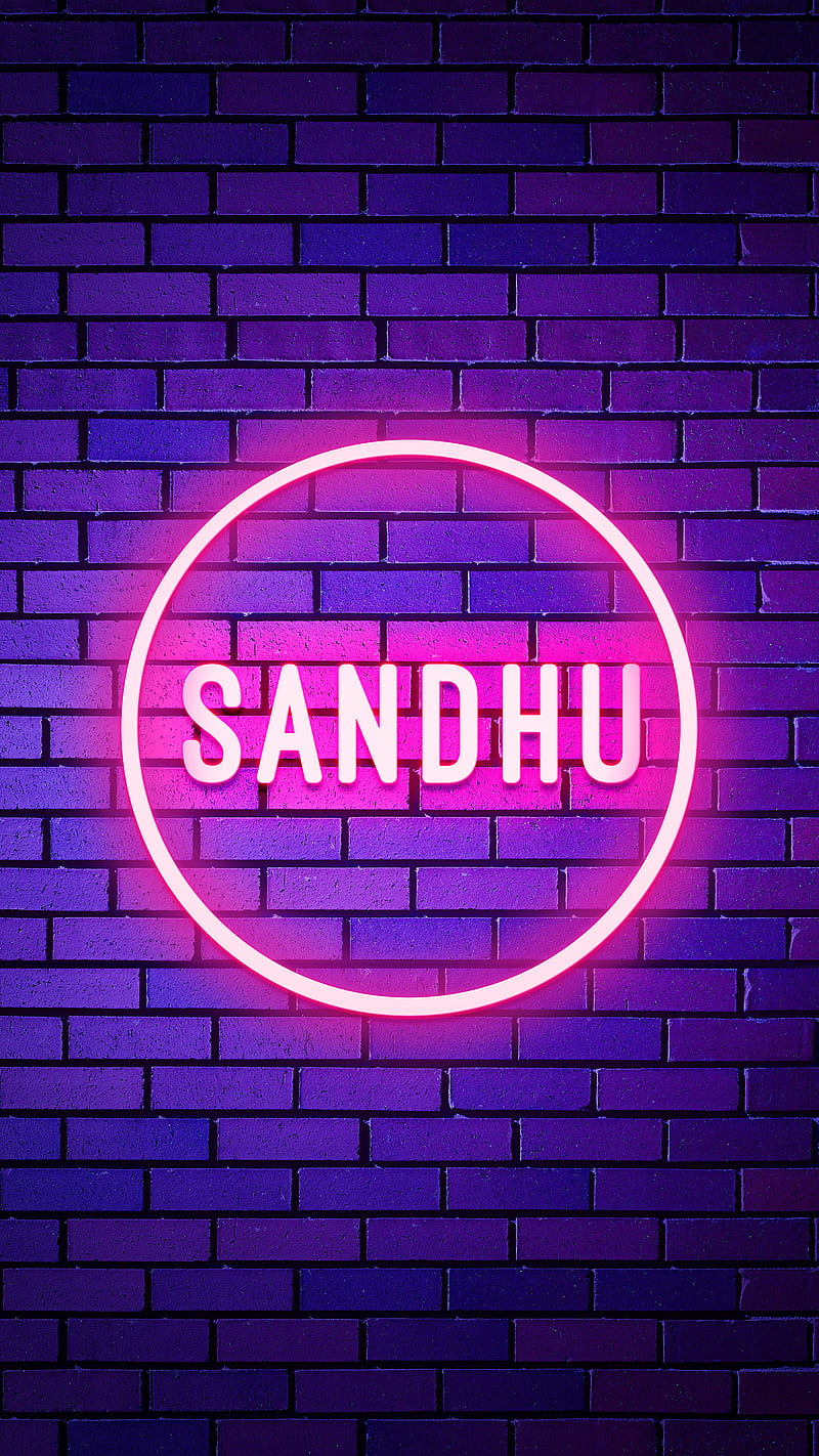 Sandhu, Name, Neon light, Neon name, name design, person name, your names, HD phone wallpaper