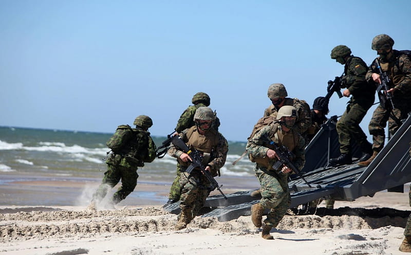 Marines conduct amphibious landing training during Exercise BALTOPS 2012., recon, marines, marine corps, usmc, HD wallpaper