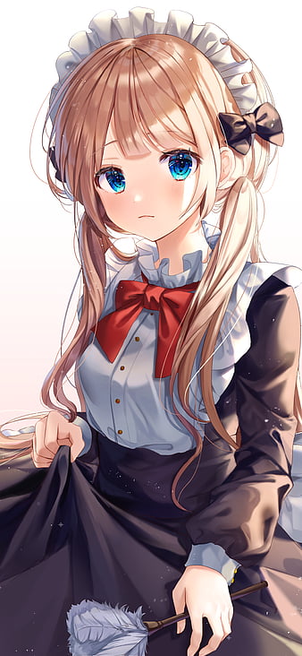 anime girl with dirty blonde hair and blue eyes