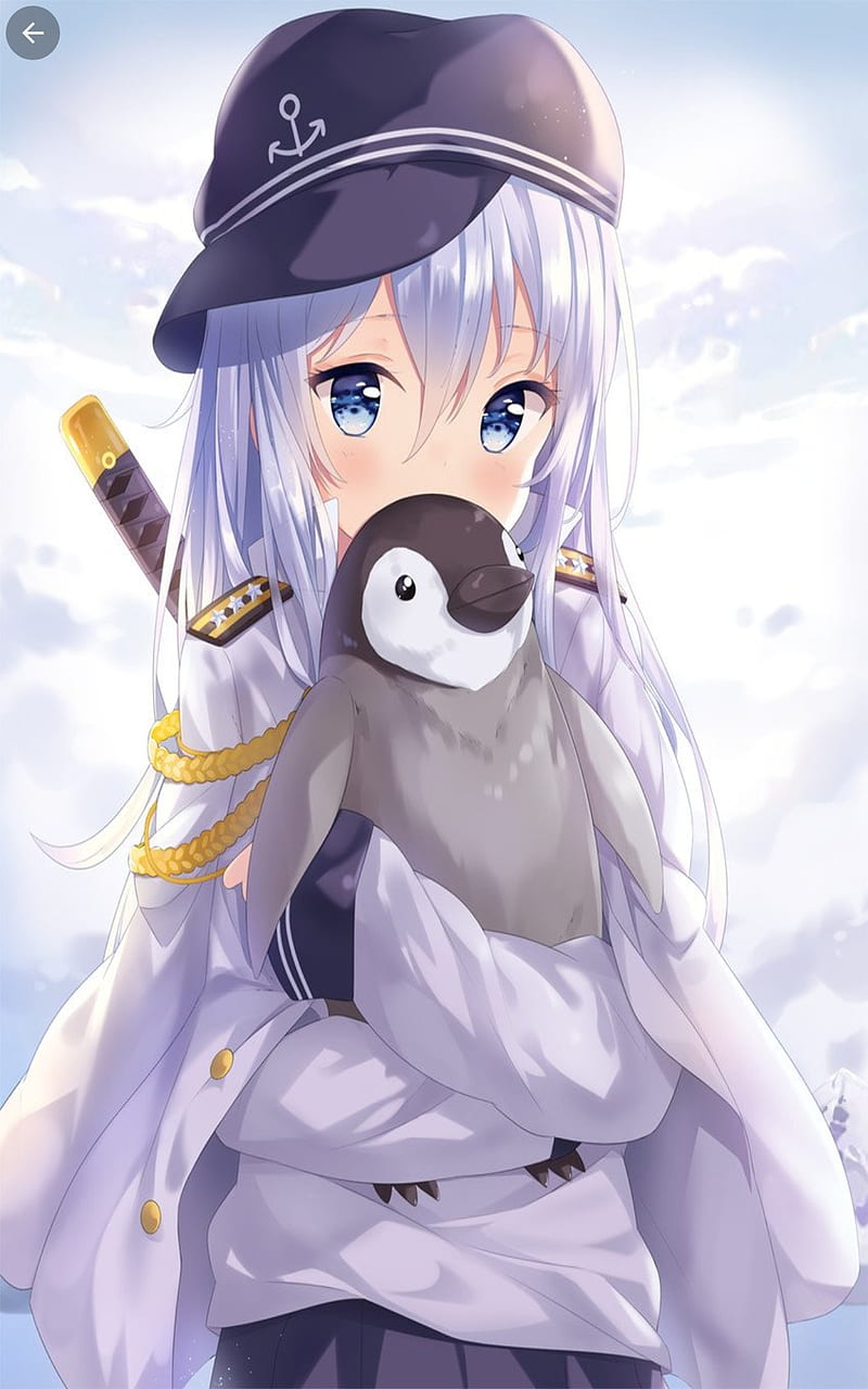 Cute Anime Girl, penguin, pretty, HD phone wallpaper