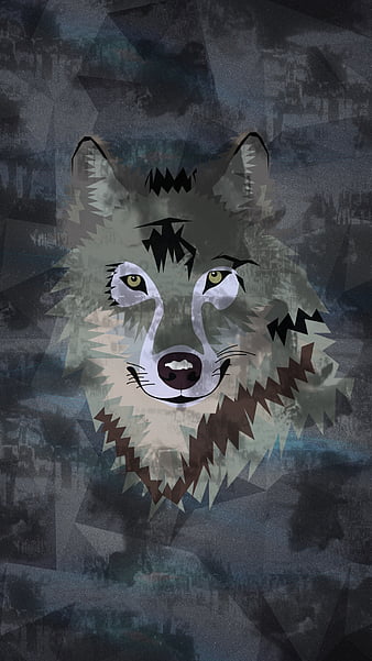 geometric wolf iphone wallpaper