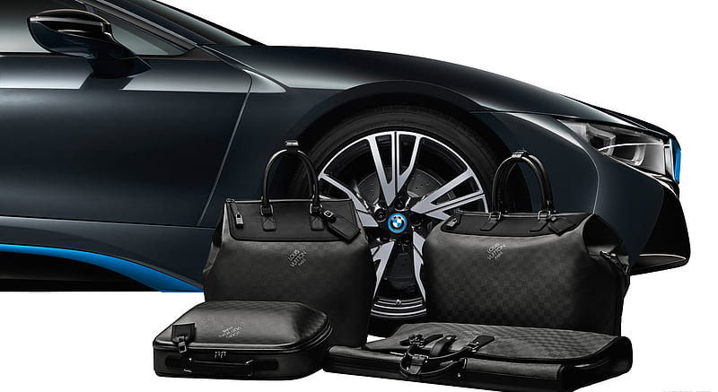 2015 BMW i8 Coupe - Louis Vuitton Luggage, car, HD wallpaper