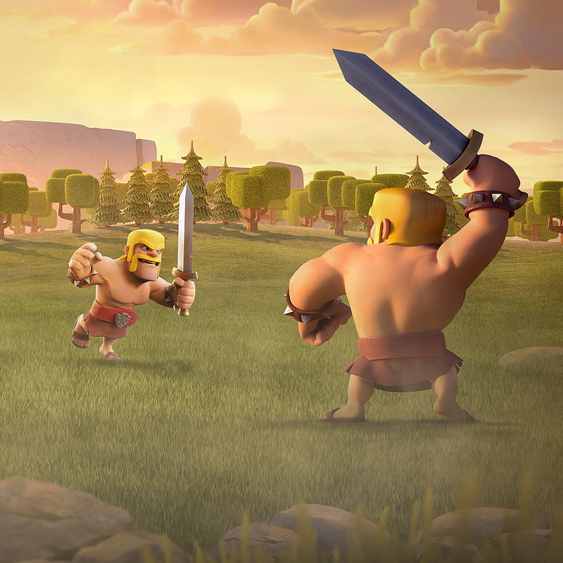 Barbarian Clash of Clans, clash-of-clans, supercell, games, HD phone wallpaper