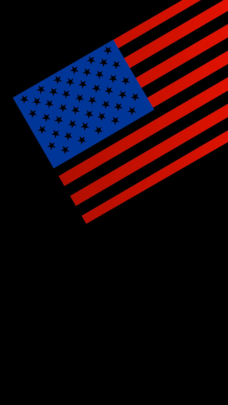American Flag Dark, 929, america, amoled, minimal, usa, HD phone wallpaper