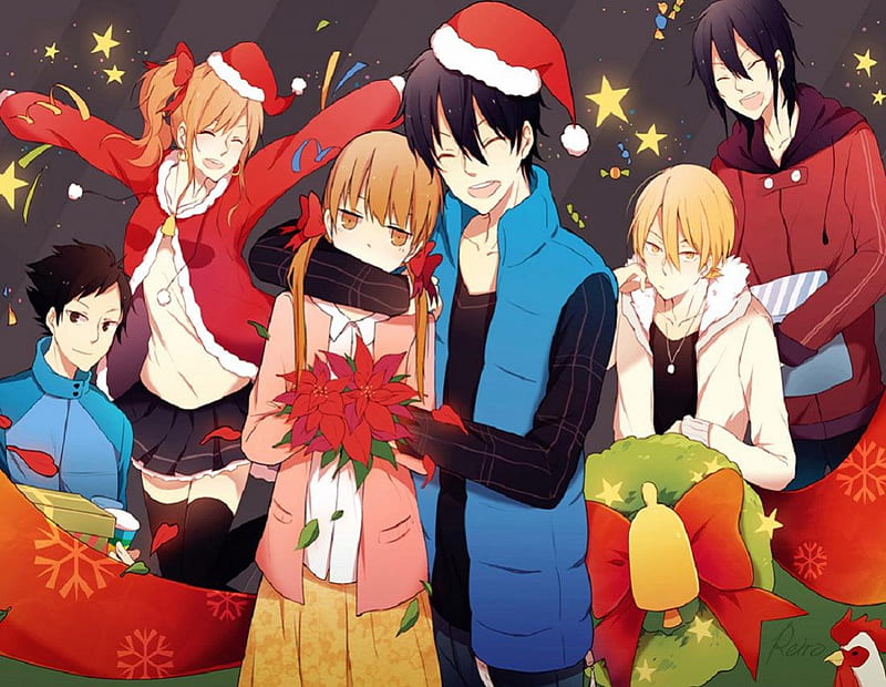 anime christmas couple wallpaper