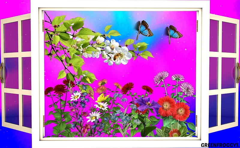 OUTSIDE GARDEN, GARDEN, FLOWERS, TREE, HD wallpaper | Peakpx