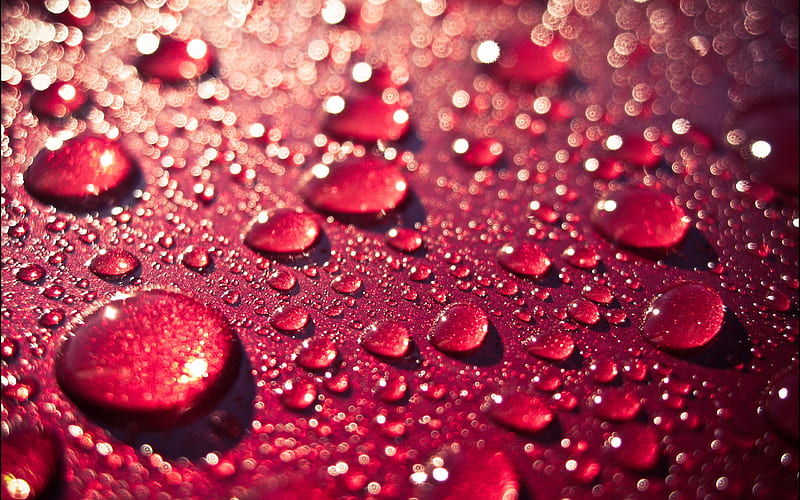 Red Water Drops, rain, HD wallpaper | Peakpx