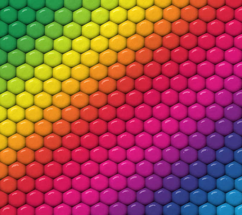Rainbow, background, colors, hexagons, reptile skin, HD wallpaper