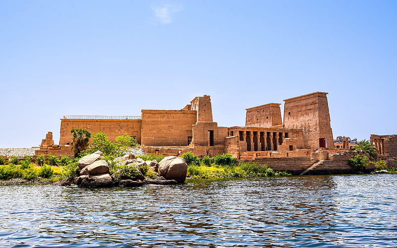 Nile Ruins of civilization Aswan Egypt, HD wallpaper