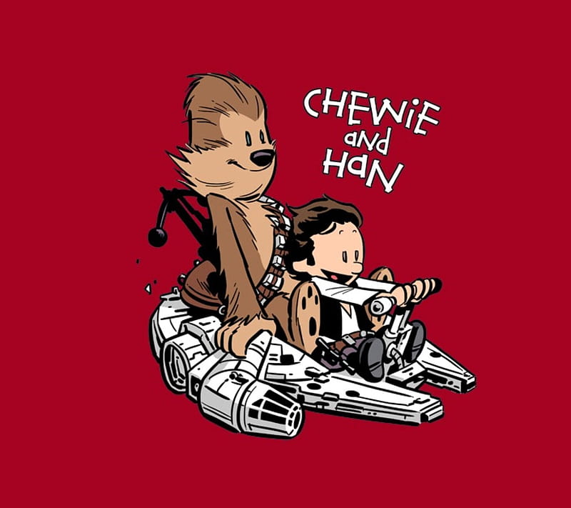 Chewie And Han, calvin, calvin and harold, chewbacca, han solo, harold, star wars, HD wallpaper