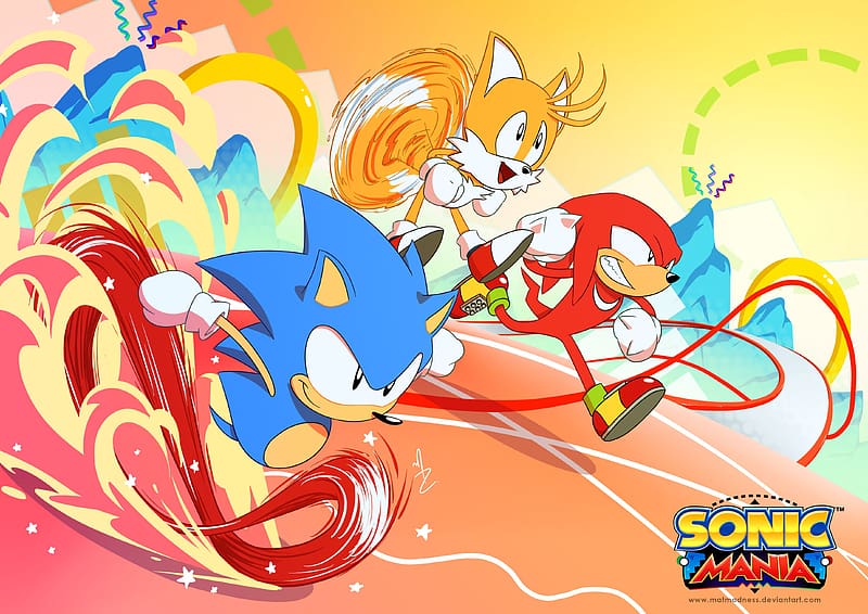 Video Game, Sonic The Hedgehog, Knuckles The Echidna, Miles 'tails' Prower, Classic Sonic, Classic Knuckles, Classic Tails, Sonic Mania, Sonic, HD wallpaper