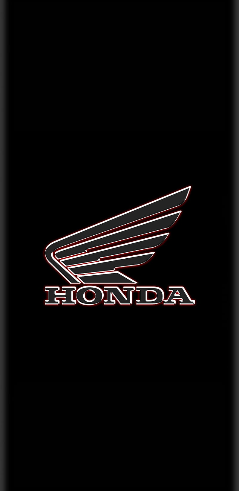 Honda Wing Metal, 3d, black, edge, glow, gris, motorcycle, red, HD phone wallpaper
