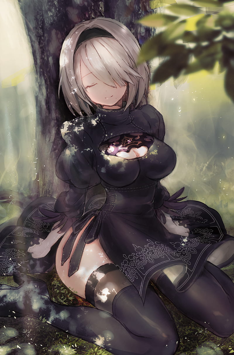 Anime, anime girls, fan art, 2B (Nier: Automata), As109, HD phone