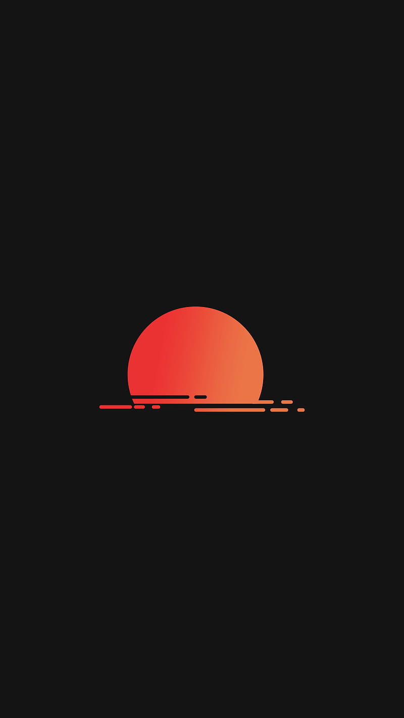 Sunset, 929, abstract, dark, desenho, flat, material, minimal, theme, HD phone wallpaper