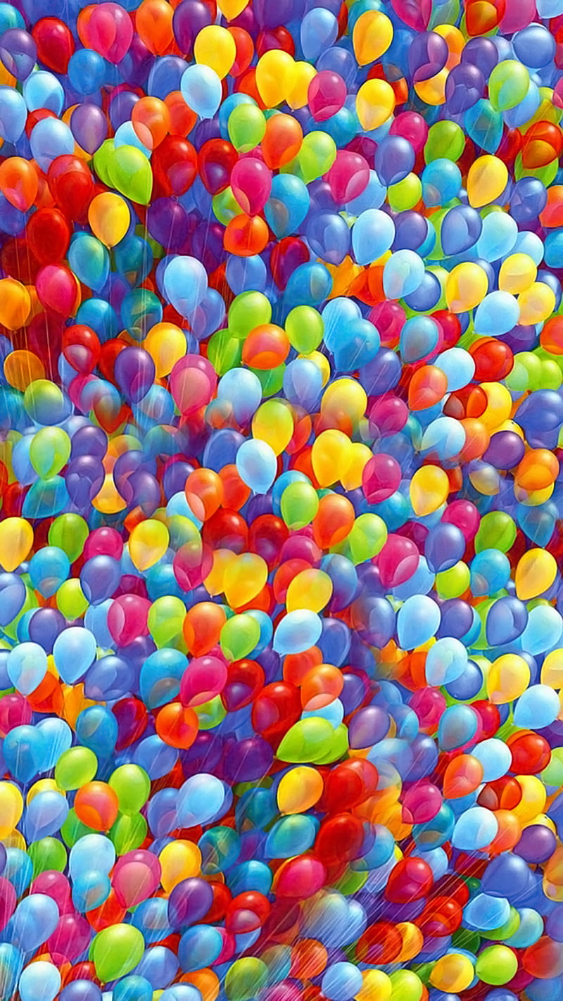 Balloons Globos, ballons, colors, house, party, up, HD phone wallpaper
