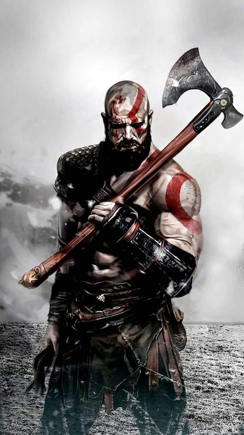 Kratos Art God of War 4K Wallpaper iPhone HD Phone 7641h