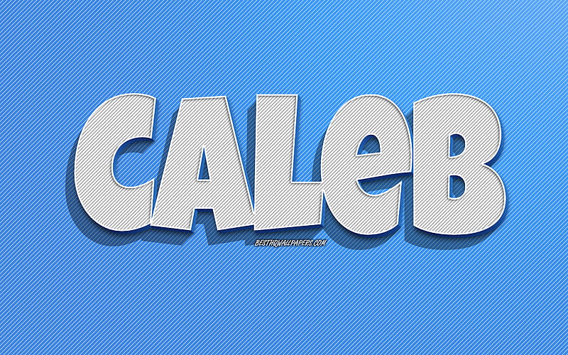 Caleb, blue lines background, with names, Caleb name, male names, Caleb greeting card, line art, with Caleb name, HD wallpaper