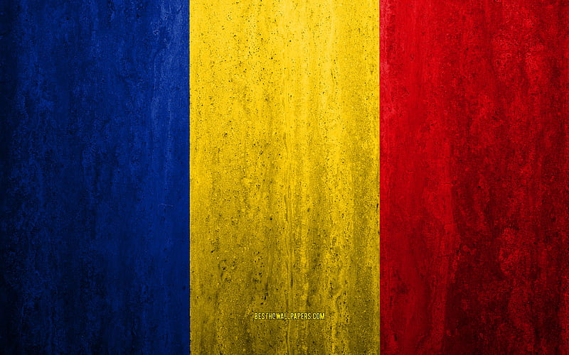Flag of Romania stone background, grunge flag, Europe, Romania flag, grunge art, national symbols, Romania, stone texture, HD wallpaper