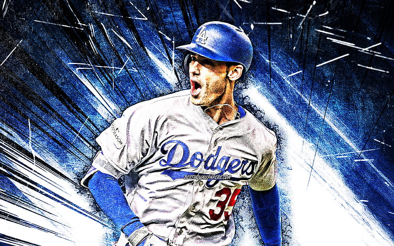 Corey Seager, grunge art, MLB, Los Angeles Dodgers, shortstop, baseball,  Corey Drew Seager, HD wallpaper