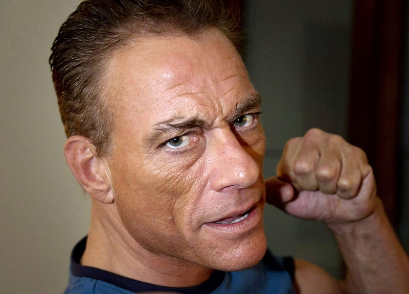 Jean Claude Van Damme, hand, face, man, actor, HD wallpaper