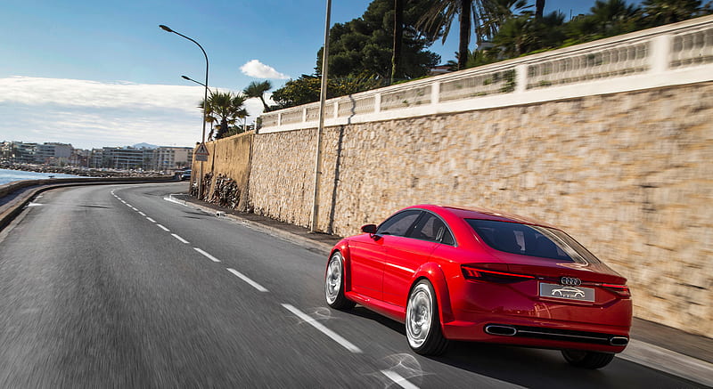 2014 Audi Tt Sportback Concept Mars Red Rear Car Hd Wallpaper