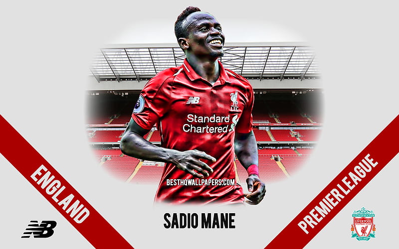 Sadio Mane, Liverpool FC, Senegalese football player, midfielder, Anfield, Premier League, England, football, Liverpool, HD wallpaper
