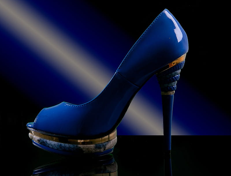 Blue High Heel, Shoe, High heel, Elegant, Blue, Mode, HD wallpaper