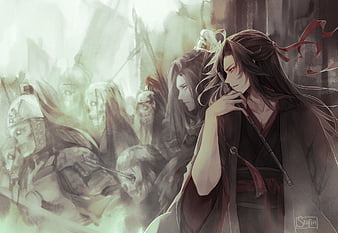 Wallpaper Shoujo, Red Eyes, Wei Wuxian, Mo Dao Zu Shi, Flute -  Resolution:1920x1080 - Wallpx