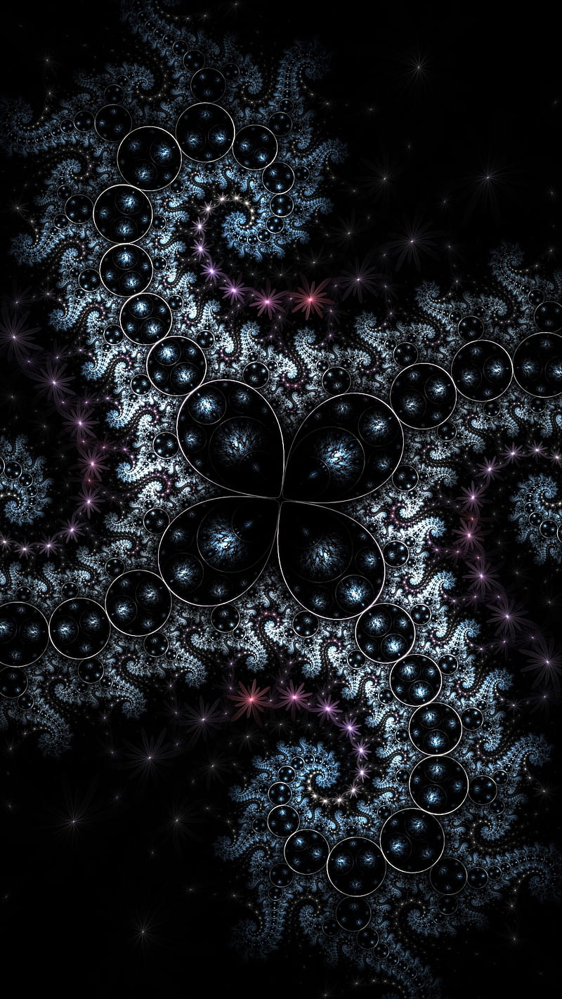 fractal, form, circles, dark, spiral, HD phone wallpaper