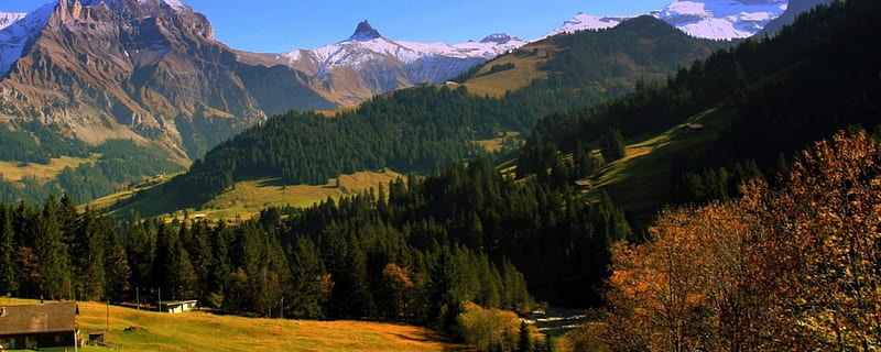 Alpine Landscape, Alpine, Mountain, Dual, Monitor, Nature, HD wallpaper