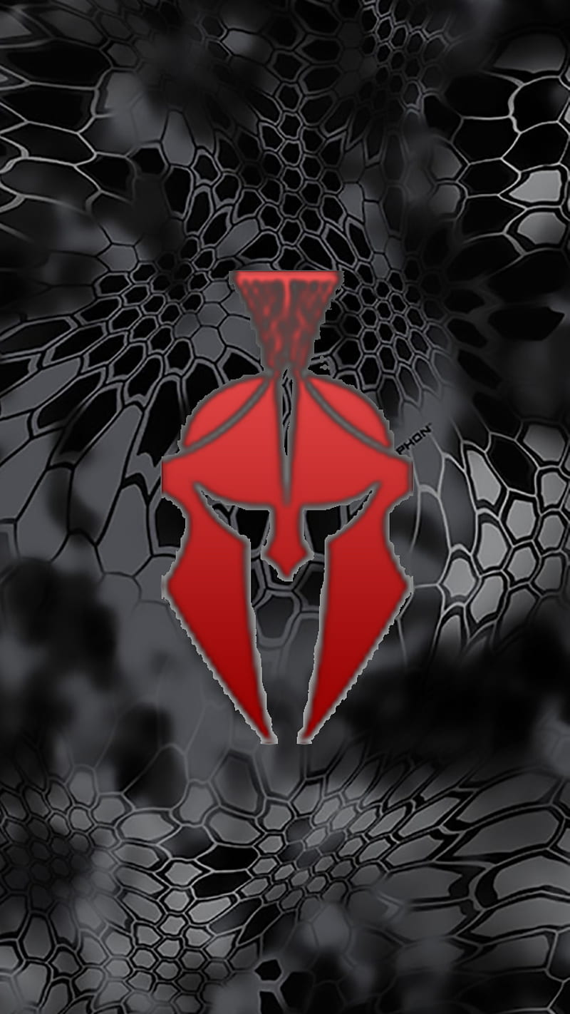 Warrior, black, camo, cool, kryptec, red, spartan, HD phone wallpaper