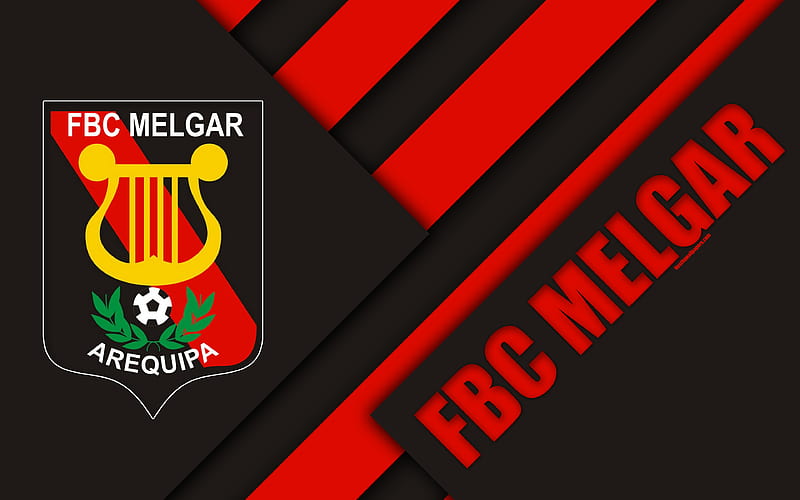 FBC Melgar logo, black and red abstraction, Peruvian football club, material design, Peruvian Primera Division, Arequipa, Peru, football, HD wallpaper