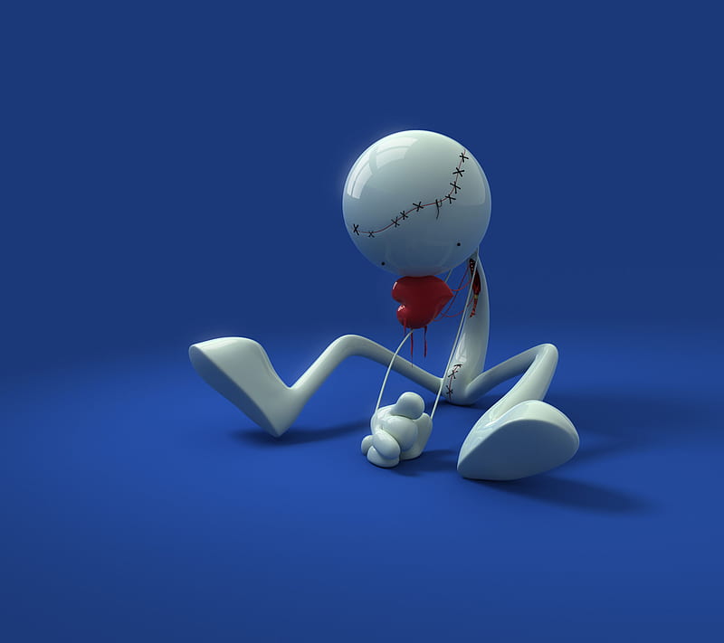 White Stick man, abstract, animation, love, HD wallpaper