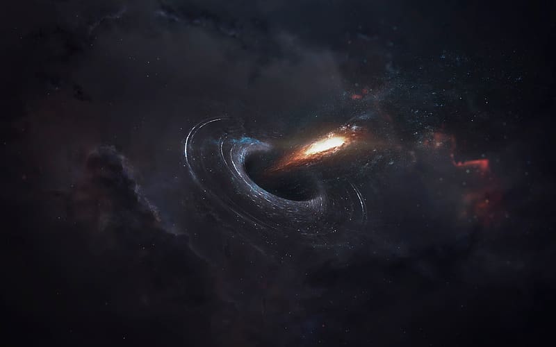 Sci Fi Blackhole, blackhole, galaxies, space, stars, HD wallpaper