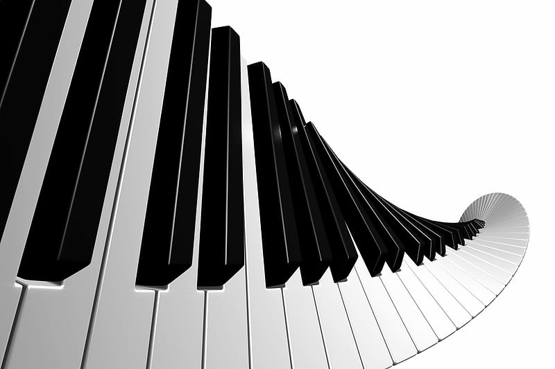 PIANO KEYS, keys, music black, white music, piano, HD wallpaper | Peakpx