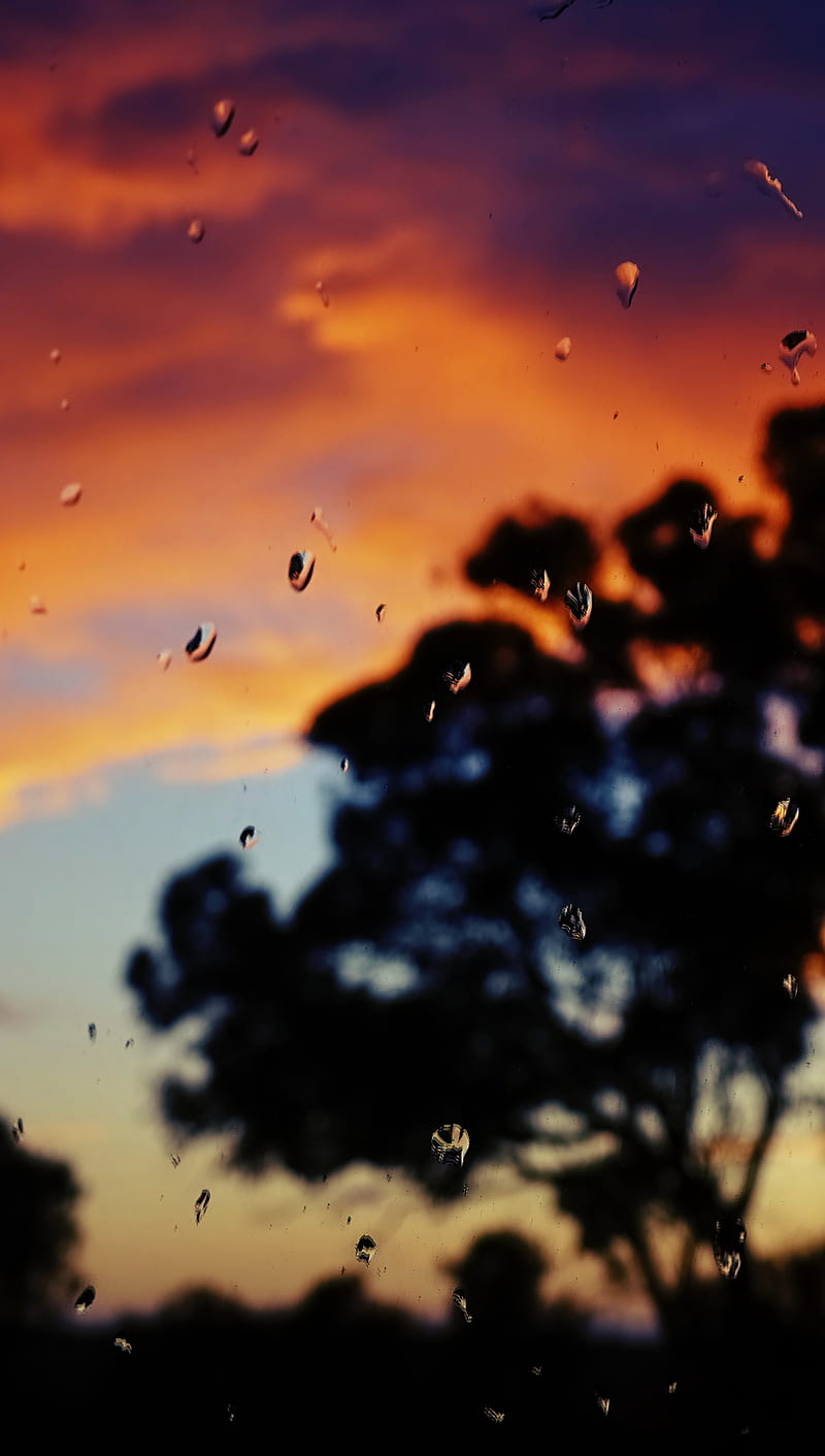 Blur, black, drop, landscape, nature, orange, sky, water, HD phone wallpaper  | Peakpx