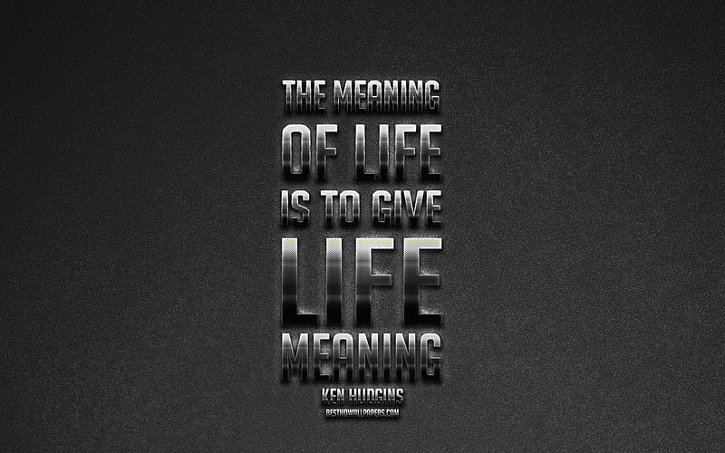 The meaning of life is to give life meaning, popular quotes, gray background, quotes about life, HD wallpaper