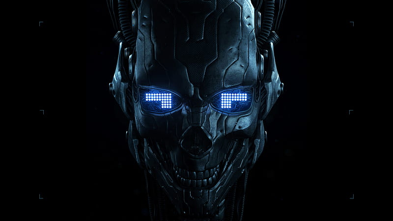 Robot Skull, HD wallpaper
