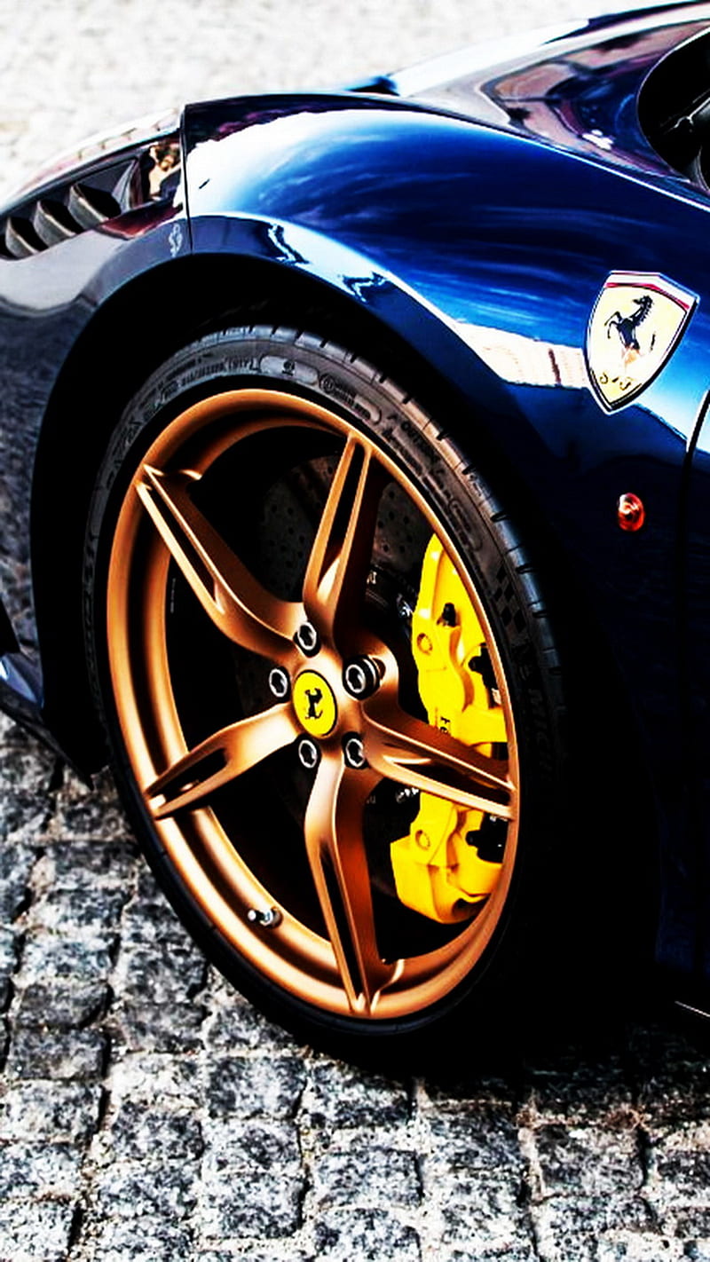 Ferrari, tyre, wheel, HD phone wallpaper