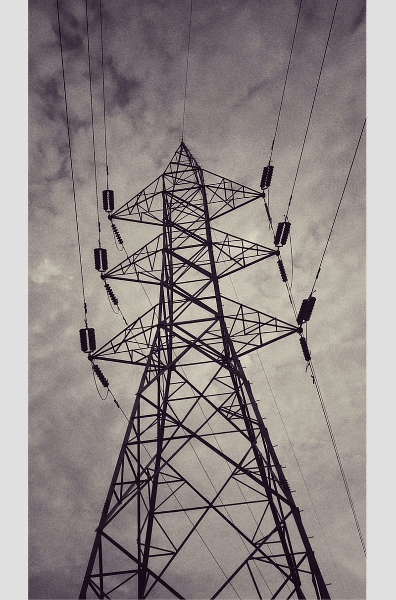 Electric, cloud, electricpole, greysky, electrical, electricity, pole,  tower, HD phone wallpaper | Peakpx