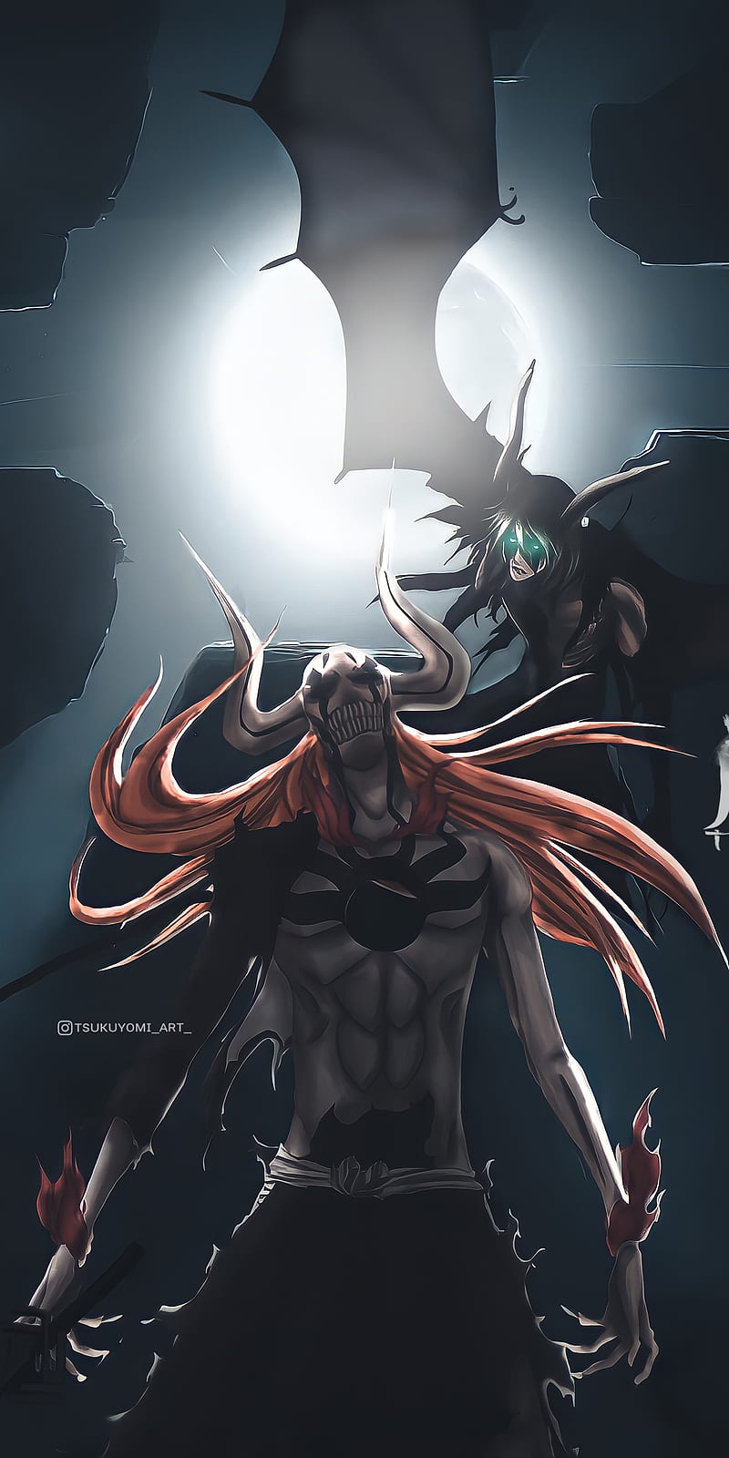 Ulquiorra's second release and Ichigo's Vasto Lorde form.