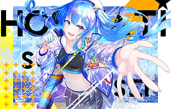 HD desktop wallpaper: Anime, Cyberpunk, Virtual r, Hololive, Omegaα  (Virtual r) download free picture #1061791