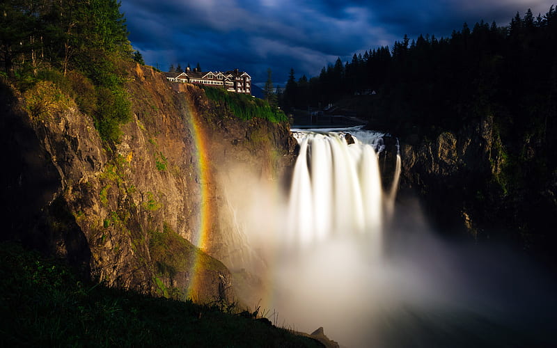Rainbow Forest Manor Snoqualmie Falls United States, HD wallpaper