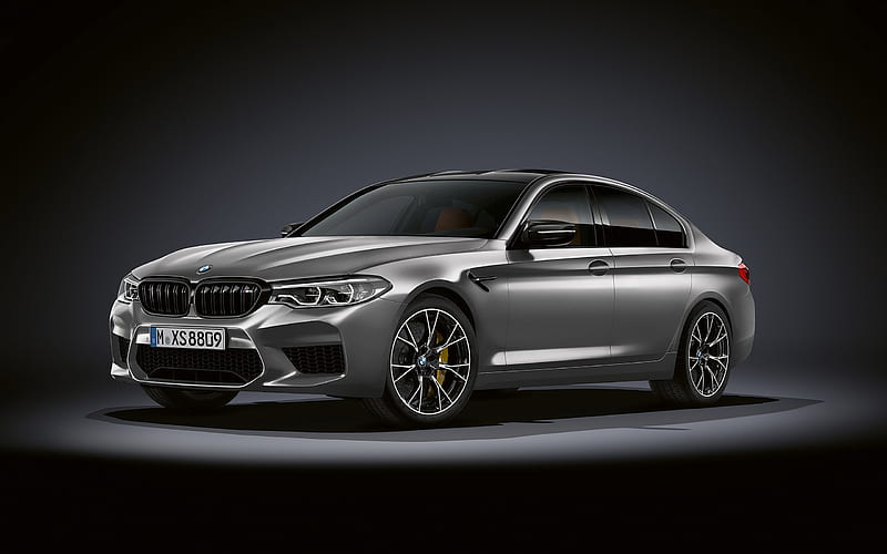2019, BMW M5 Competition, exterior, new gray M5, sports sedan, tuning M5, German cars, BMW, HD wallpaper