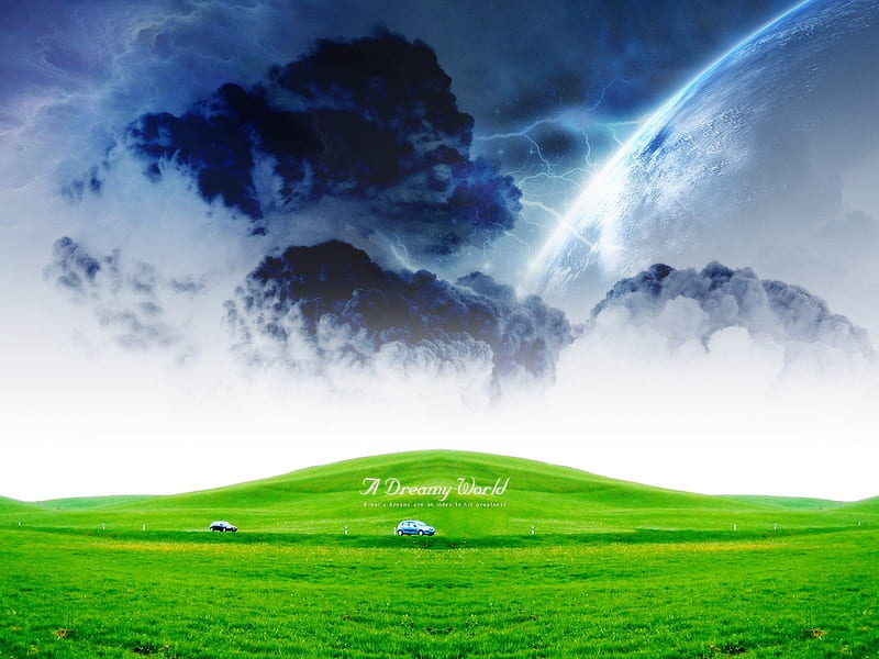 green dreamy world-Dreamy and Fantasy, HD wallpaper