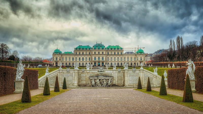 Belvedere Palace in Austria, architecture, palaces, Austria, palace, HD wallpaper